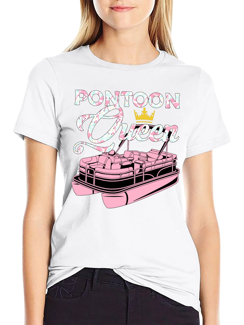 Pontoon Queen Graphic T-Shirt - Boating Life