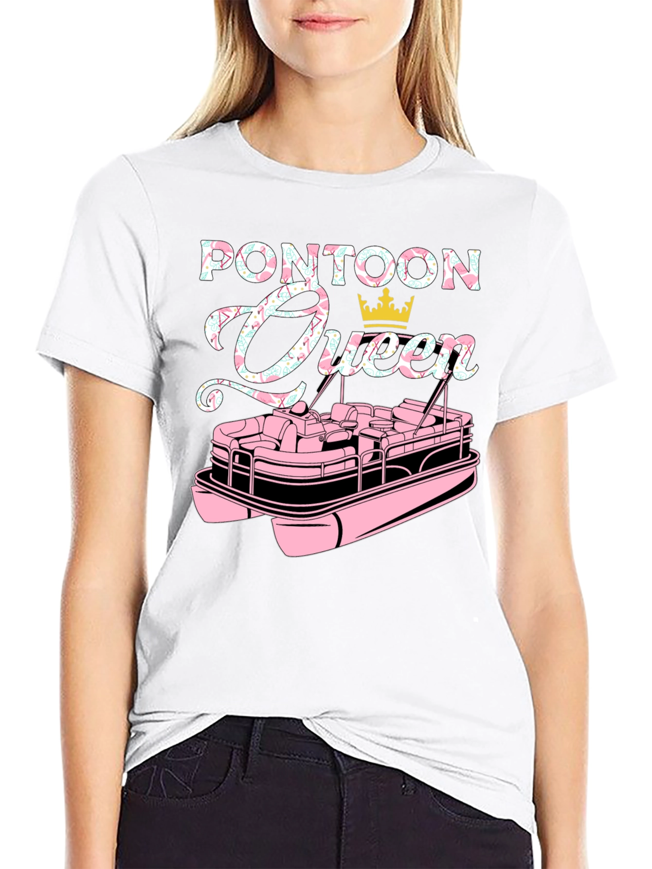 Pontoon Queen Graphic T-Shirt - Boating Life