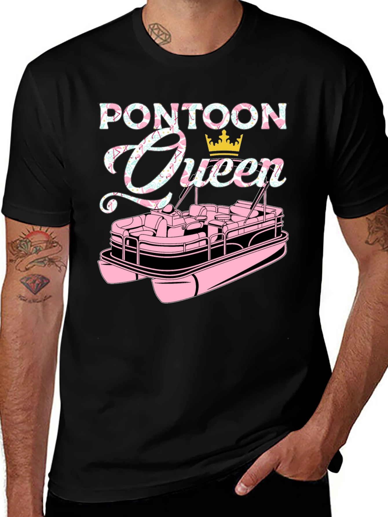 Pontoon Queen Graphic T-Shirt - Boating Life