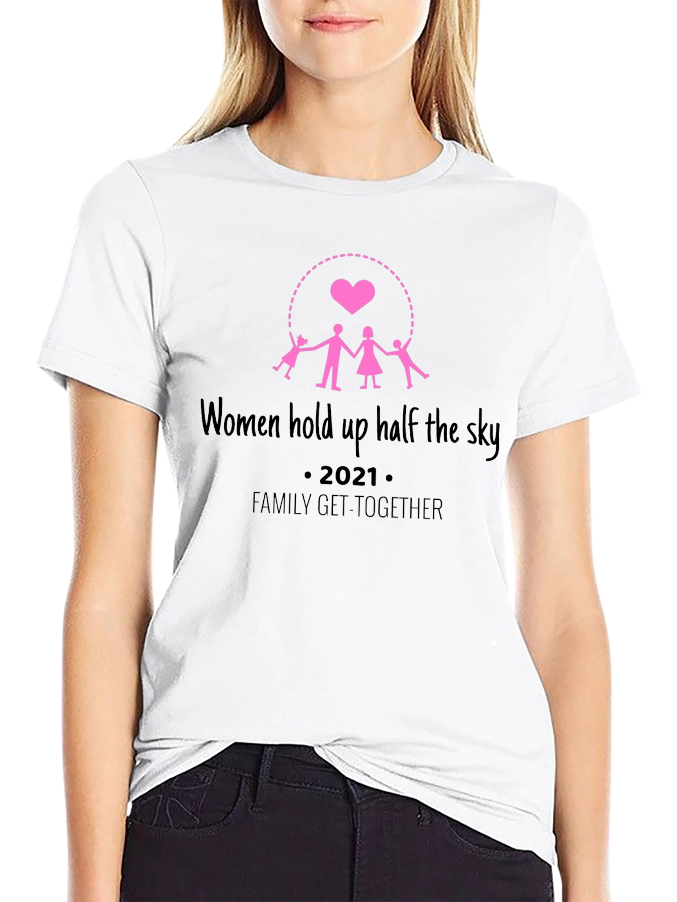 Women Hold Up Half The Sky Black Graphic Tee