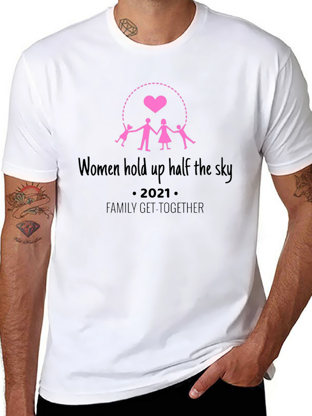 Women Hold Up Half The Sky Black Graphic Tee