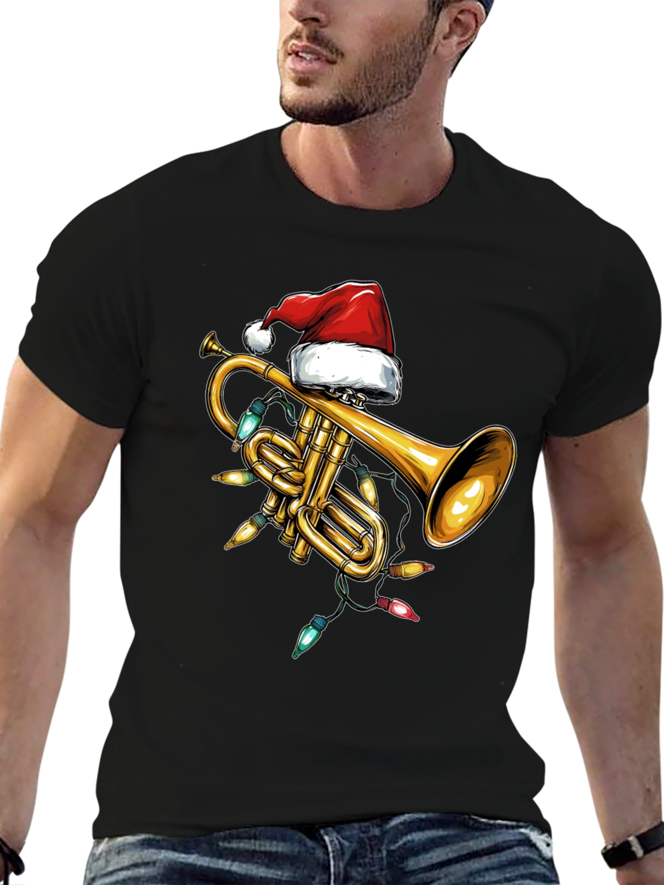 Christmas Trumpet T-Shirt - Festive Musical Design