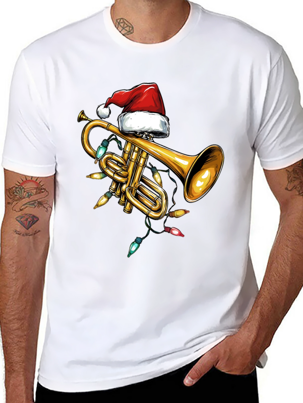 Christmas Trumpet T-Shirt - Festive Musical Design
