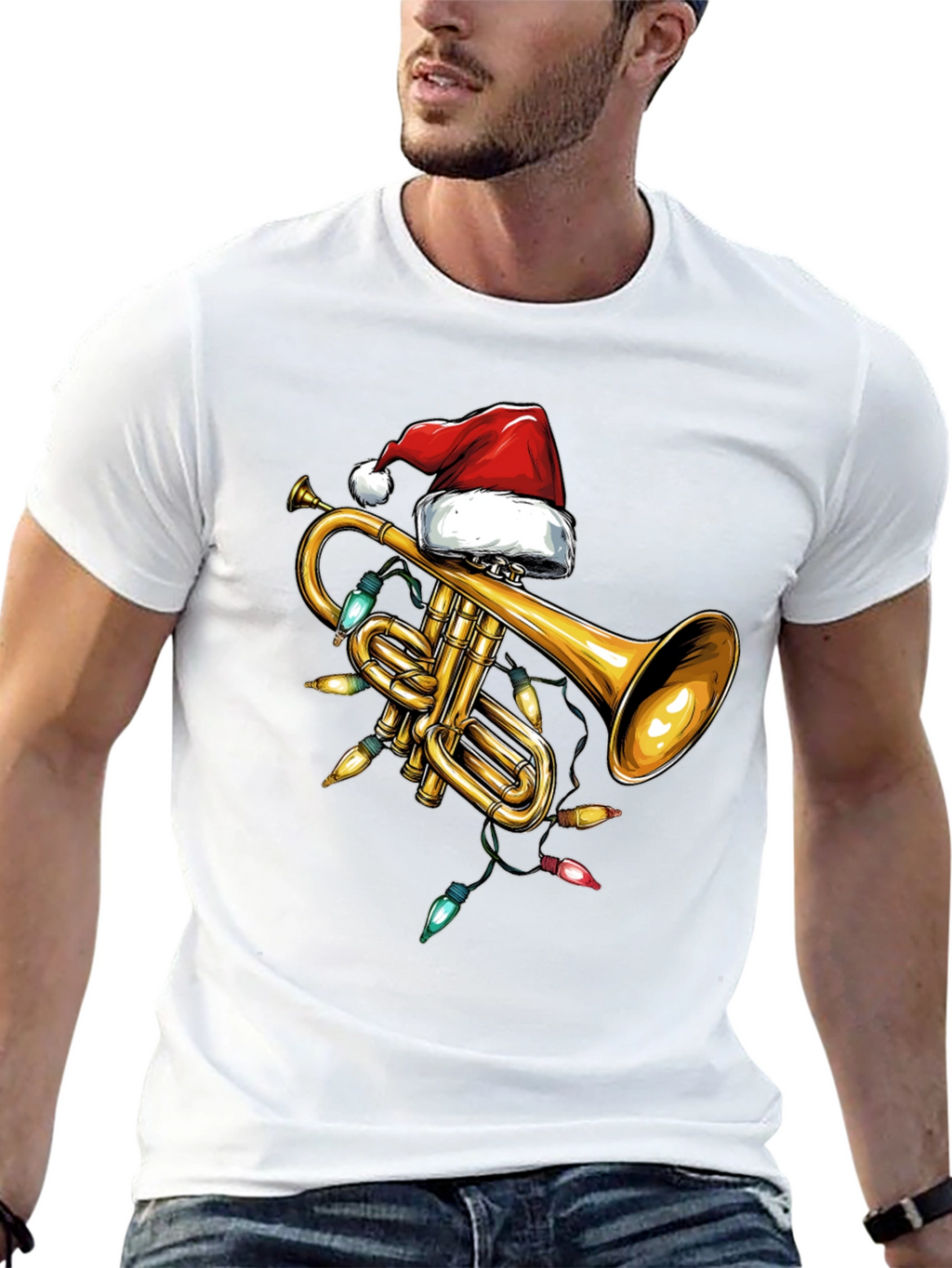 Christmas Trumpet T-Shirt - Festive Musical Design