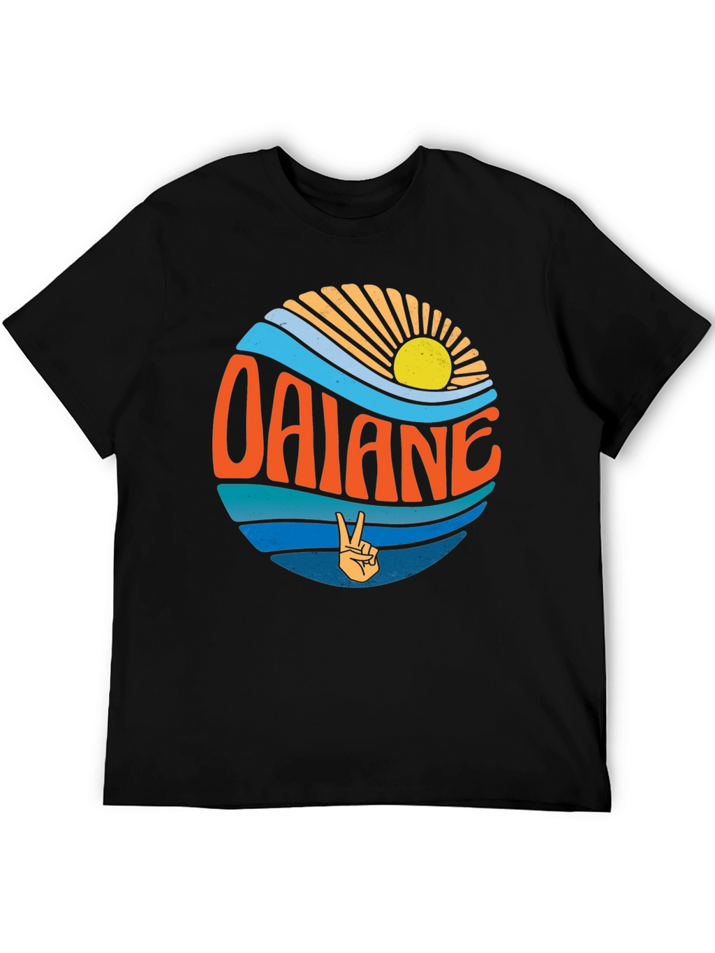 Retro Oalane Circle Graphic T-Shirt