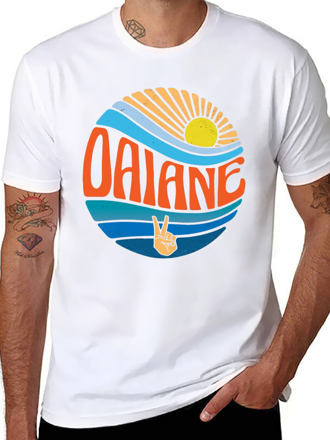 Retro Oalane Circle Graphic T-Shirt