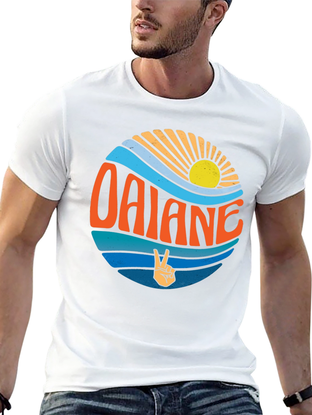 Retro Oalane Circle Graphic T-Shirt