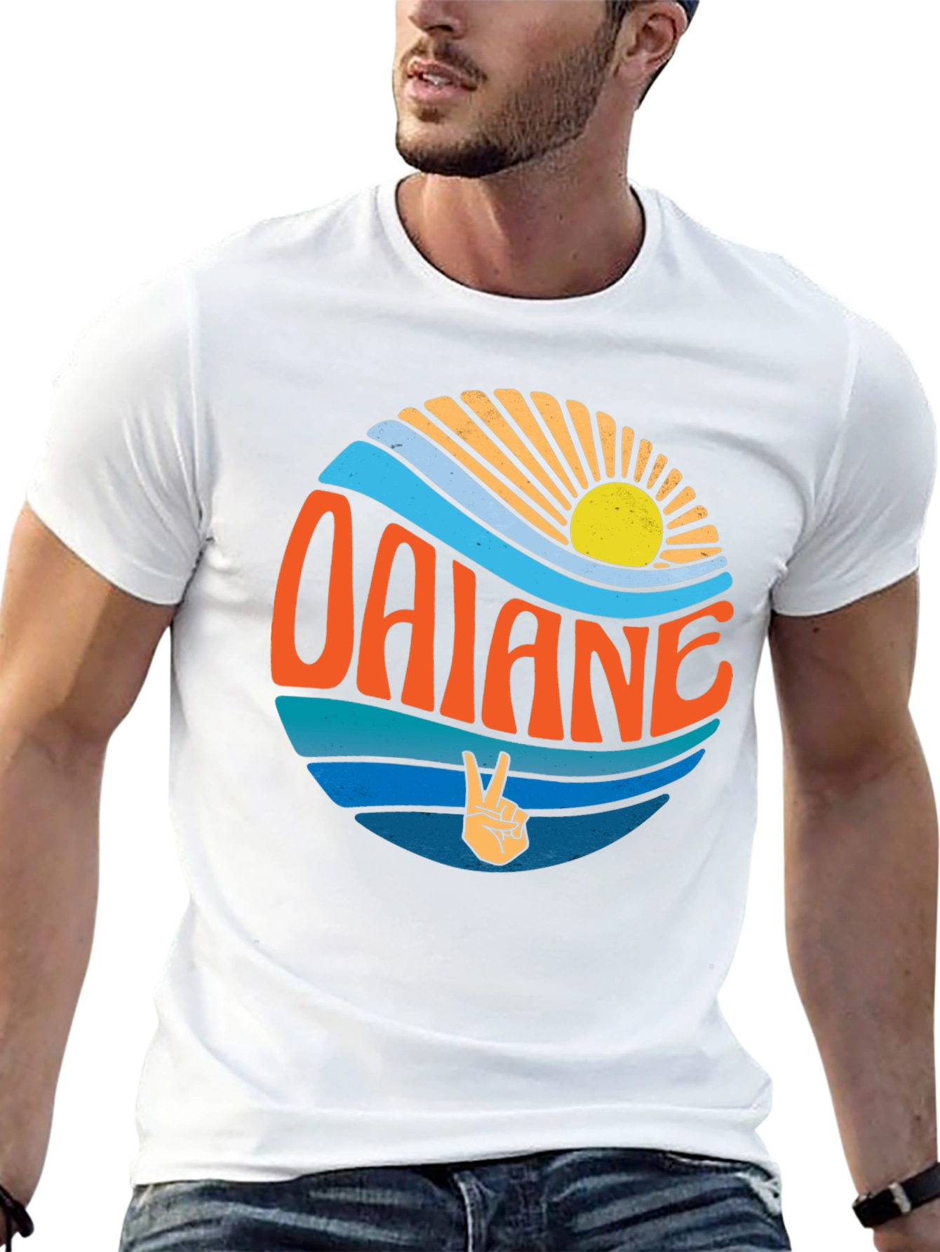 Retro Oalane Circle Graphic T-Shirt