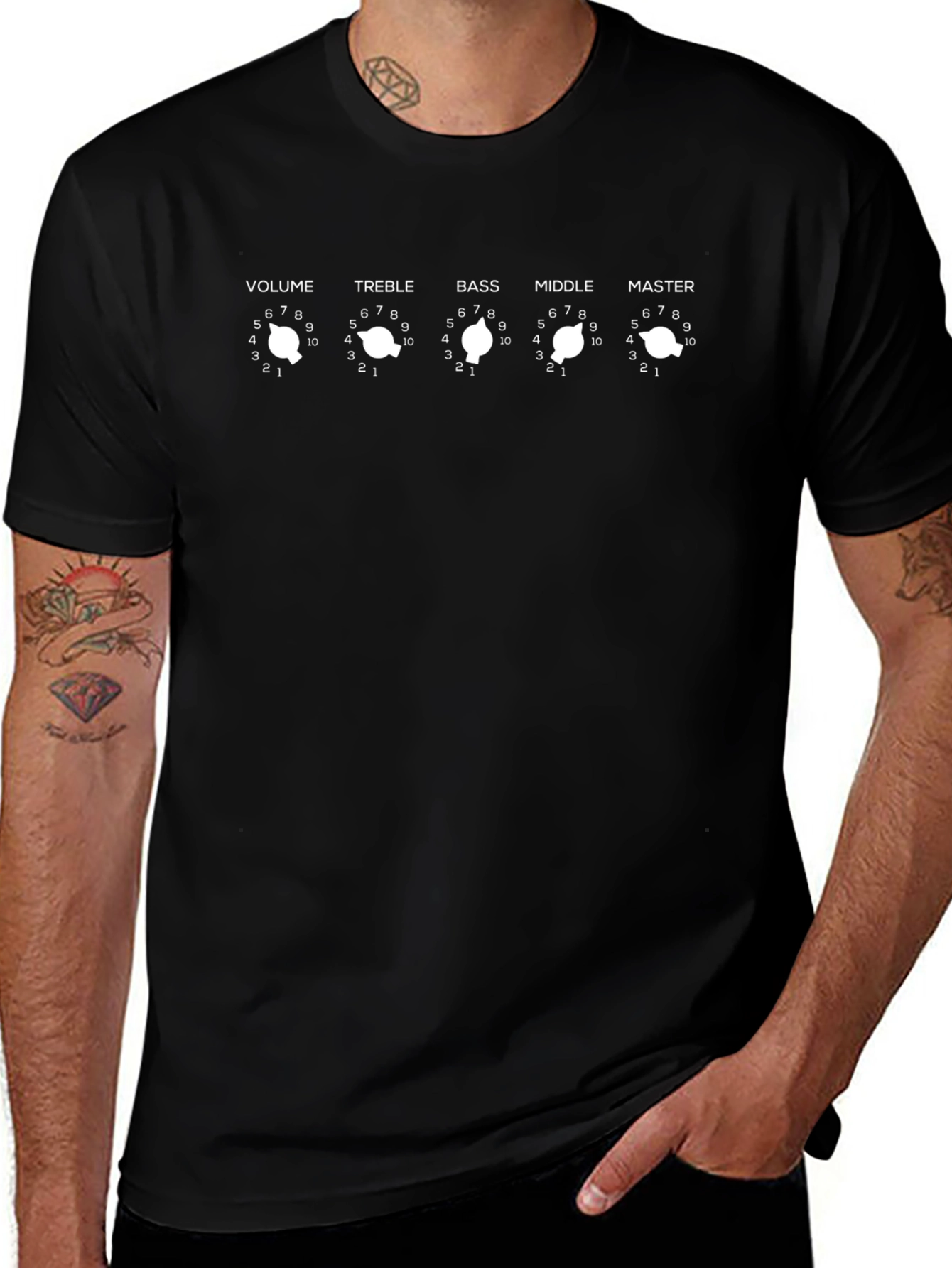 Amplifier Dial Black T-Shirt - Music Lover Tee