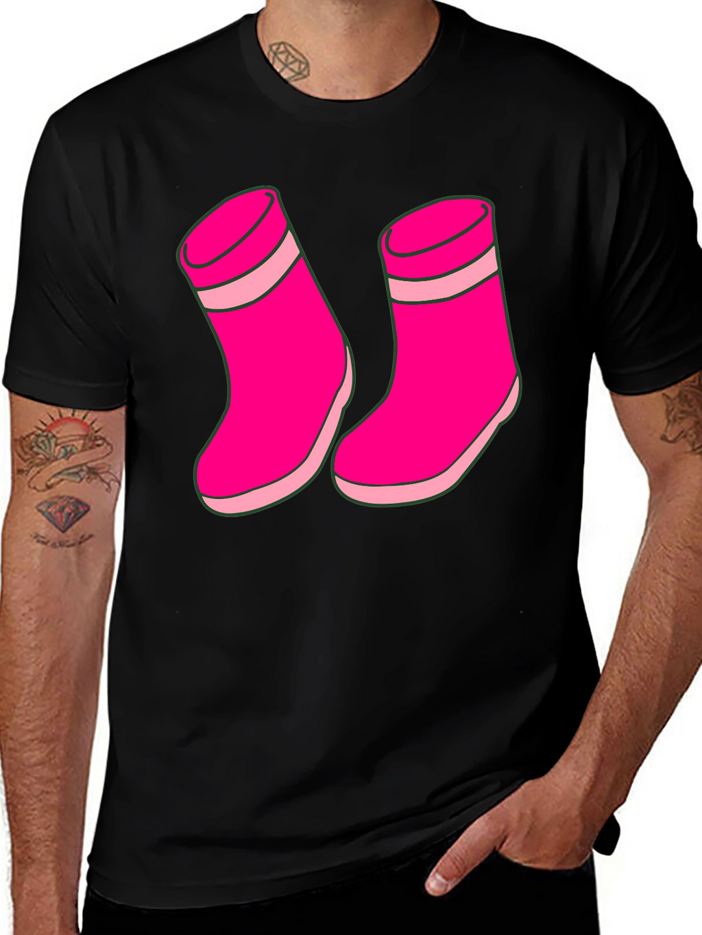 Pink Socks Graphic T-Shirt Unisex