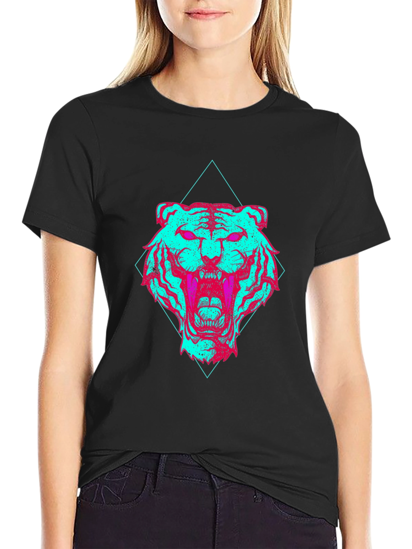 Vaporwave Tiger Graphic Tee - Edgy Style