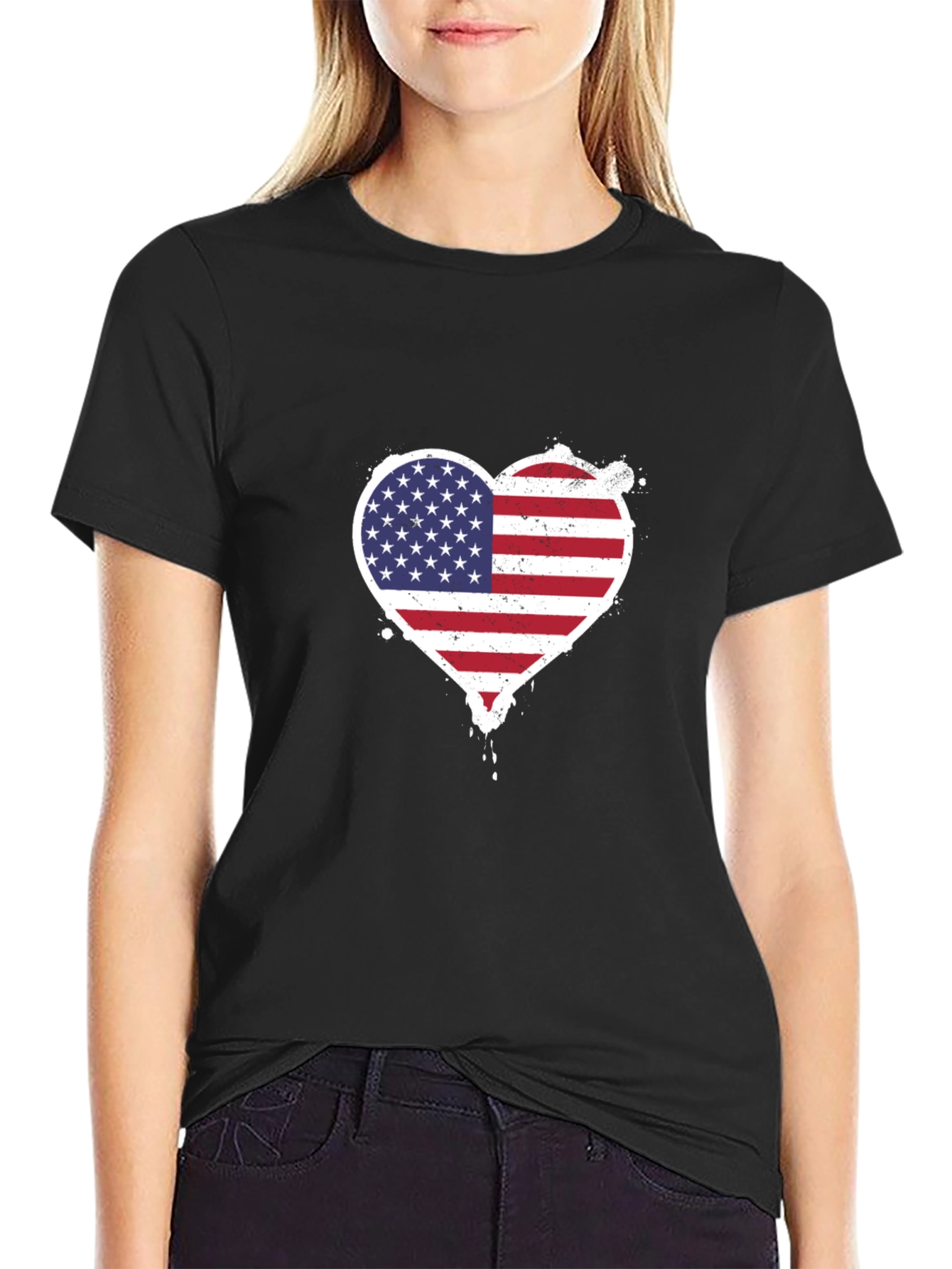 Patriotic Heart Flag T-Shirt - USA Pride Tee