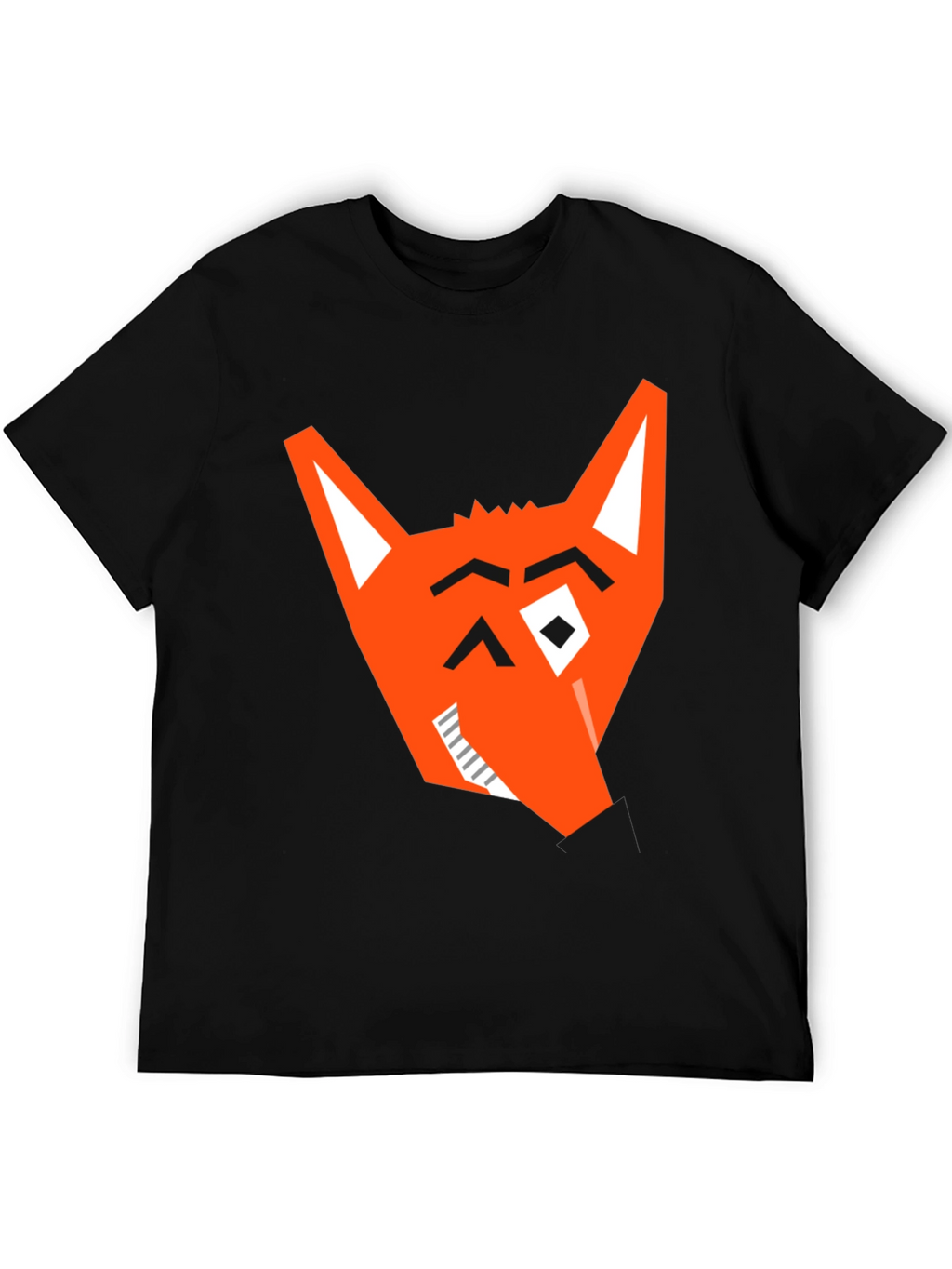 Geometric Fox Graphic Tee - Modern Black T-Shirt
