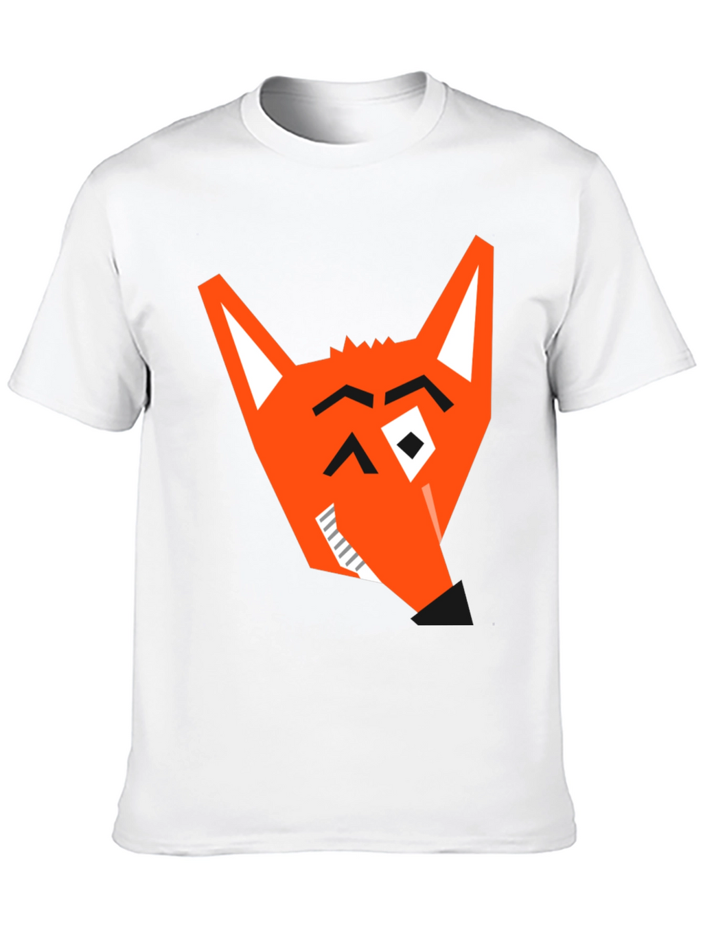 Geometric Fox Graphic Tee - Modern Black T-Shirt