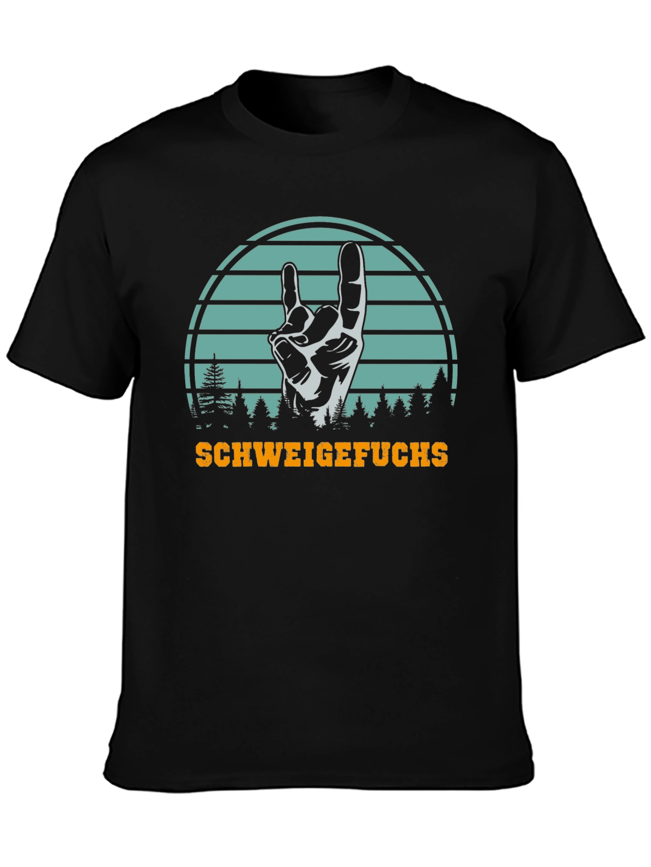 SchweigeFuchs Hand Sign Graphic T-Shirt