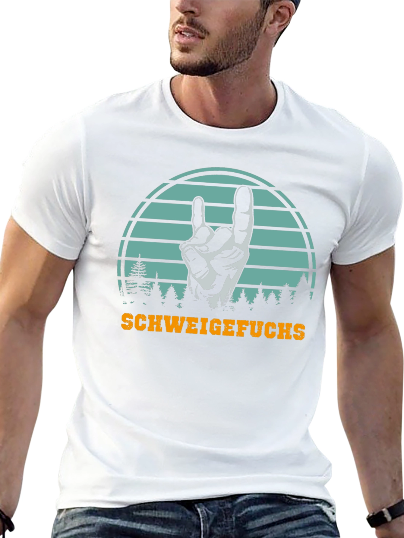SchweigeFuchs Hand Sign Graphic T-Shirt