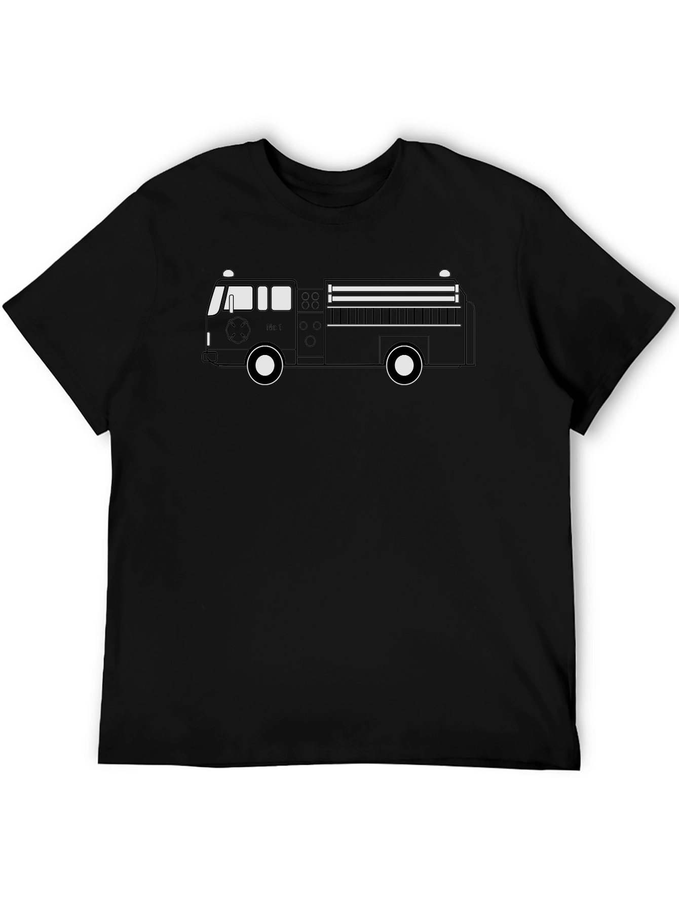 Fire Truck T-Shirt - Black Cotton Tee