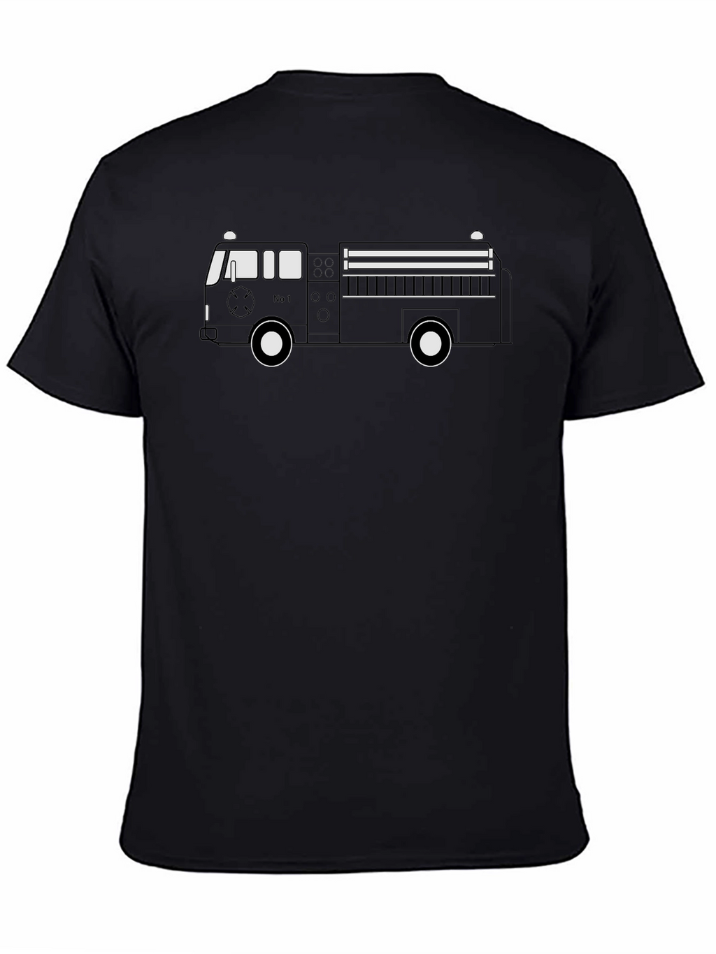 Fire Truck T-Shirt - Black Cotton Tee