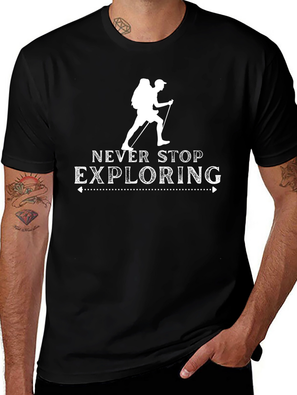 Never Stop Exploring Hiking T-Shirt