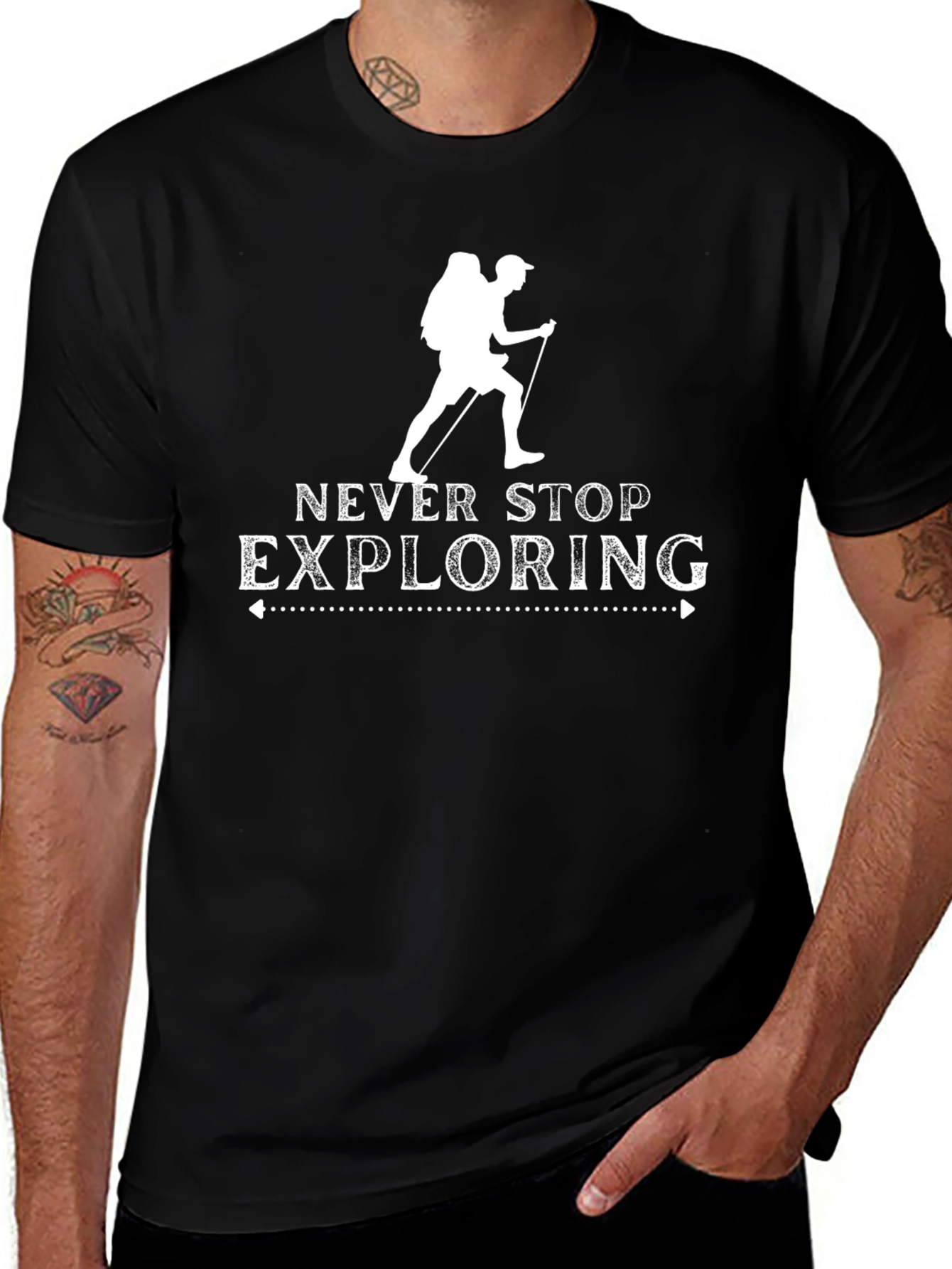 Never Stop Exploring Hiking T-Shirt