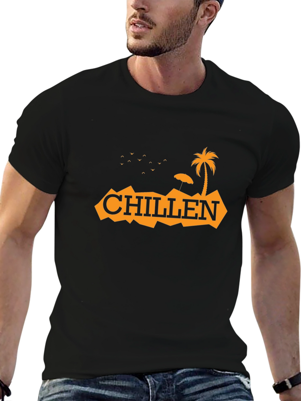 Chillen Graphic Tee - Island Vibes Black T-Shirt
