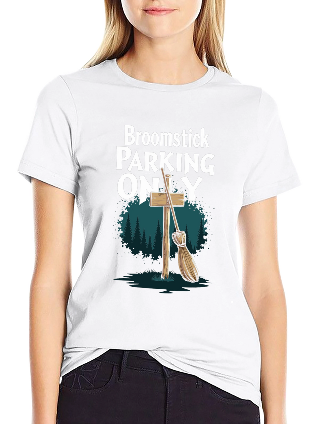 Broomstick Parking Only Graphic T-Shirt