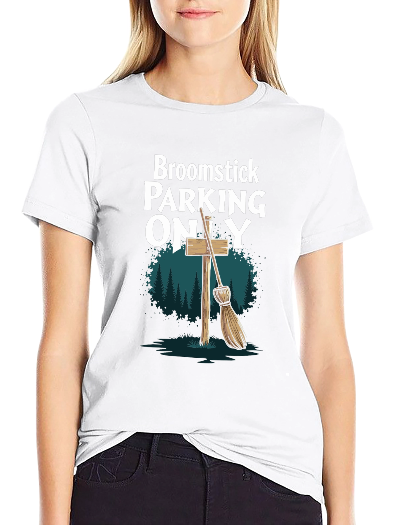 Broomstick Parking Only Graphic T-Shirt