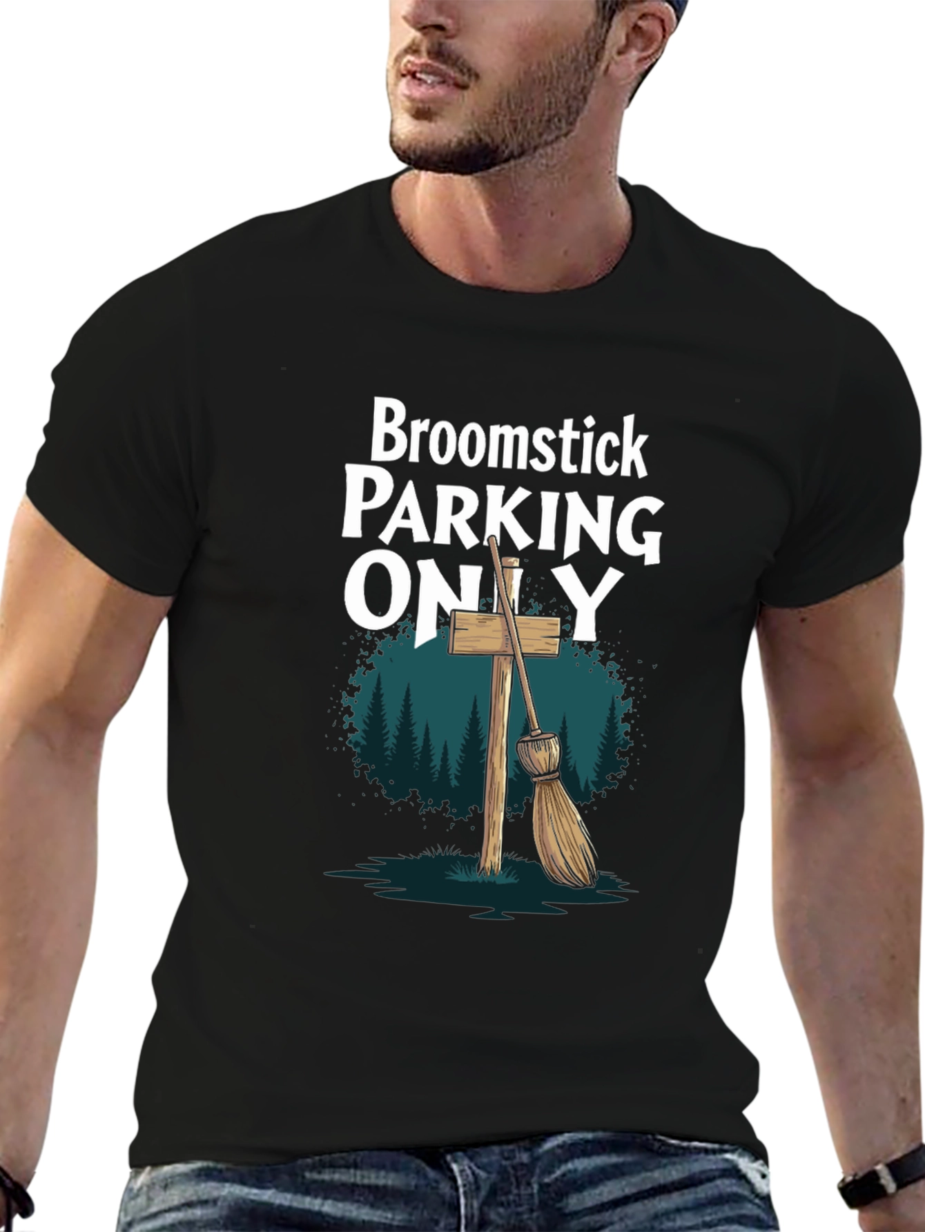 Broomstick Parking Only Graphic T-Shirt