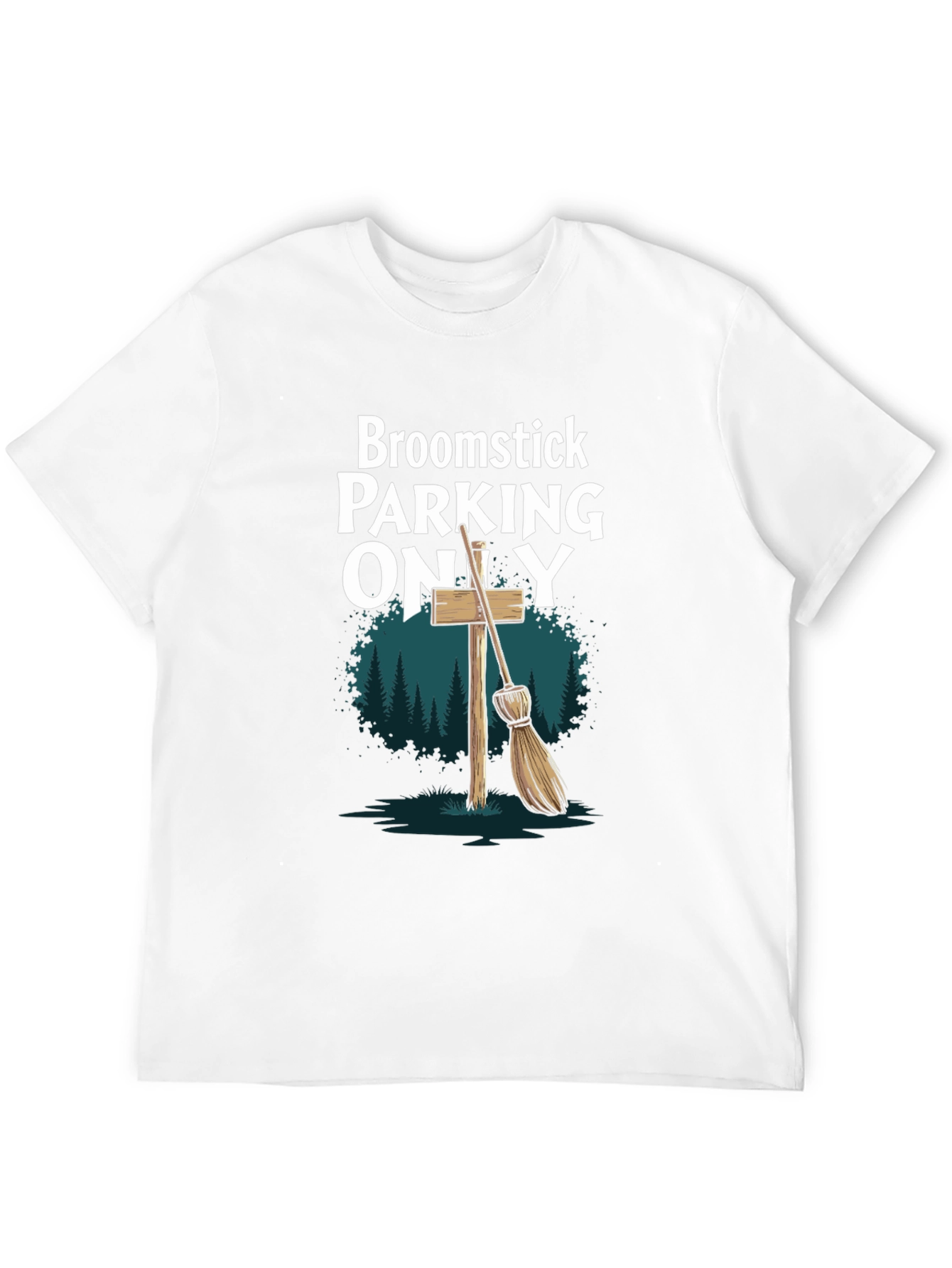 Broomstick Parking Only Graphic T-Shirt