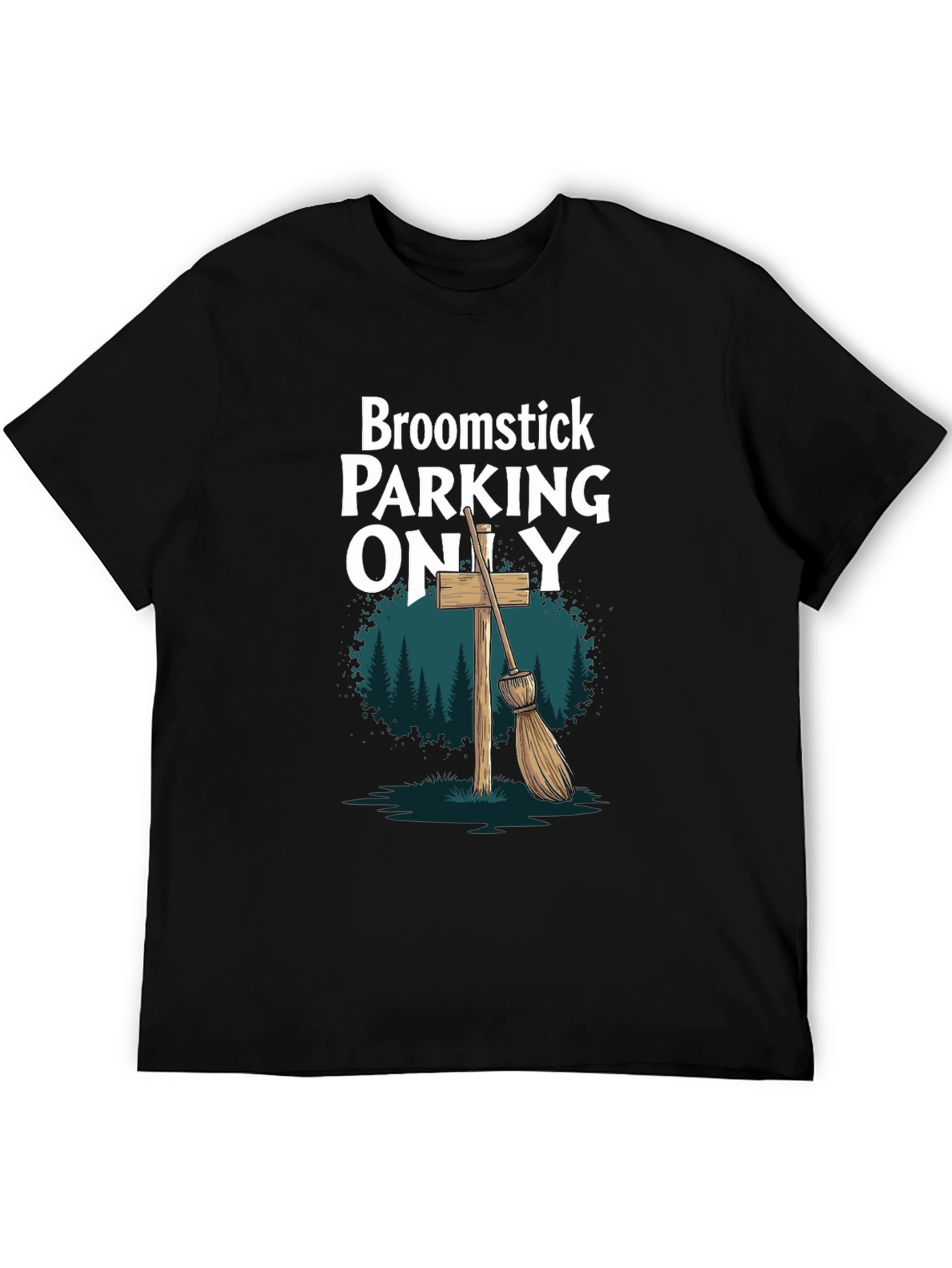 Broomstick Parking Only Graphic T-Shirt