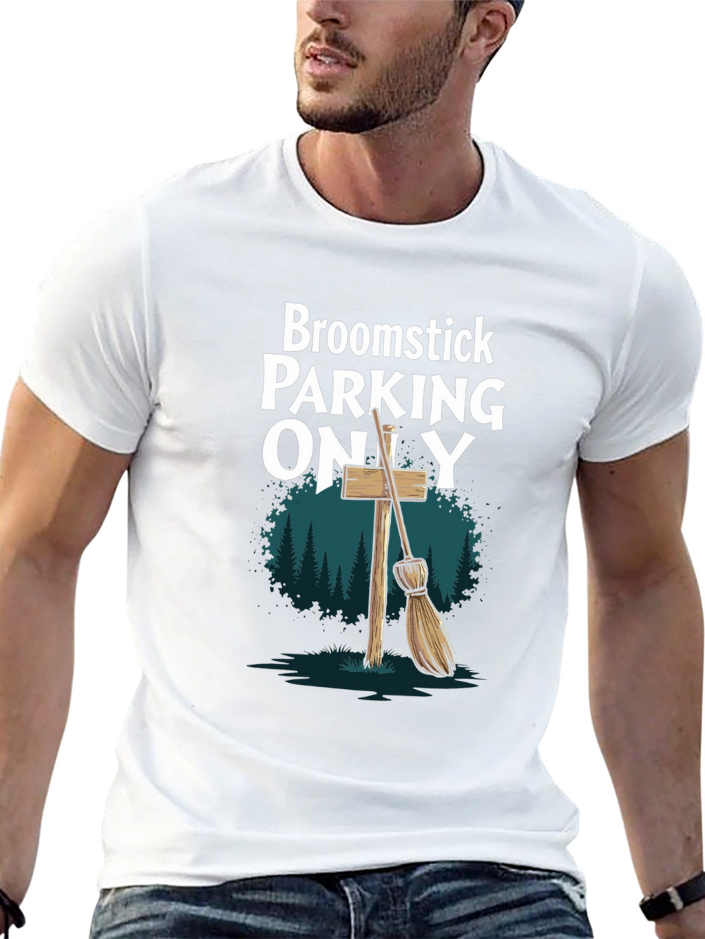 Broomstick Parking Only Graphic T-Shirt