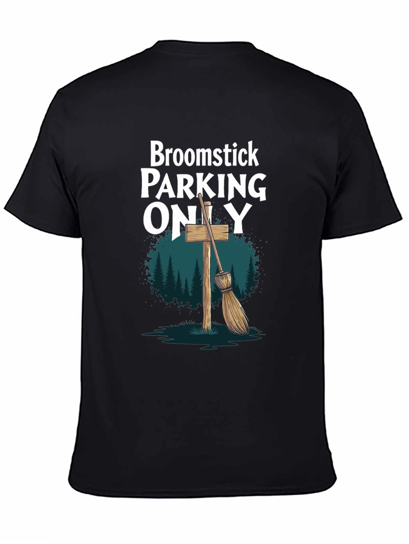 Broomstick Parking Only Graphic T-Shirt