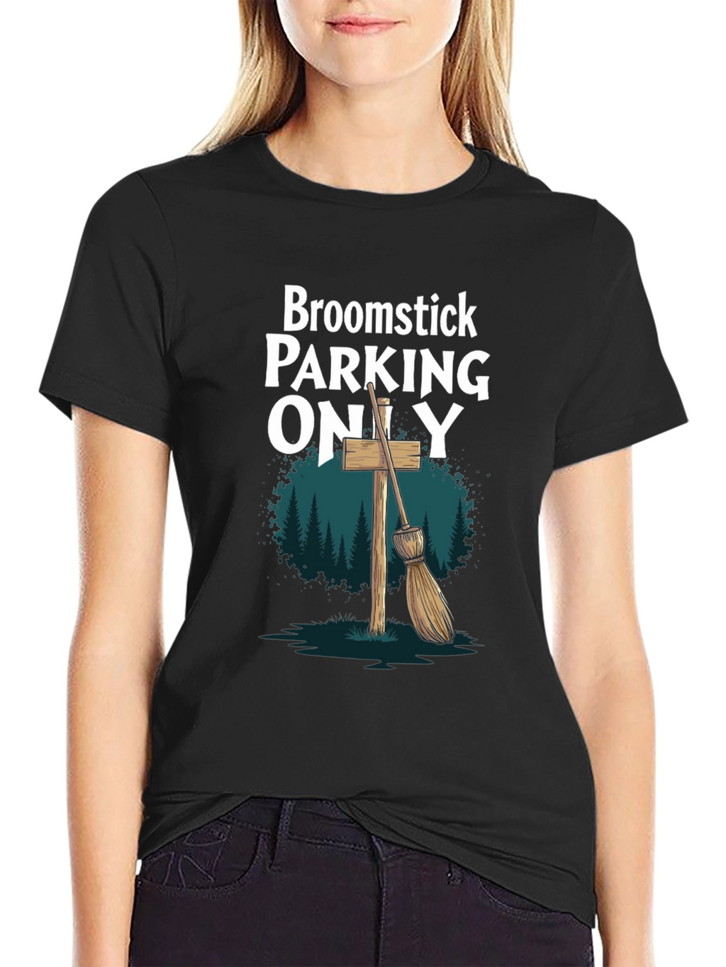 Broomstick Parking Only Graphic T-Shirt