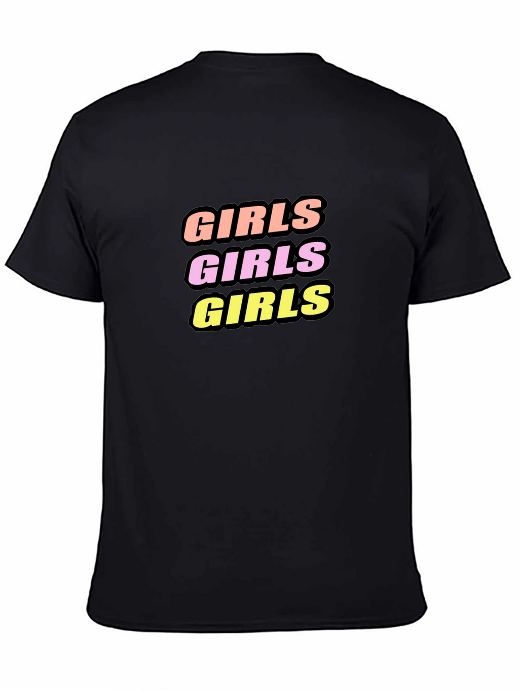Girls Girls Girls Graphic Tee - Black