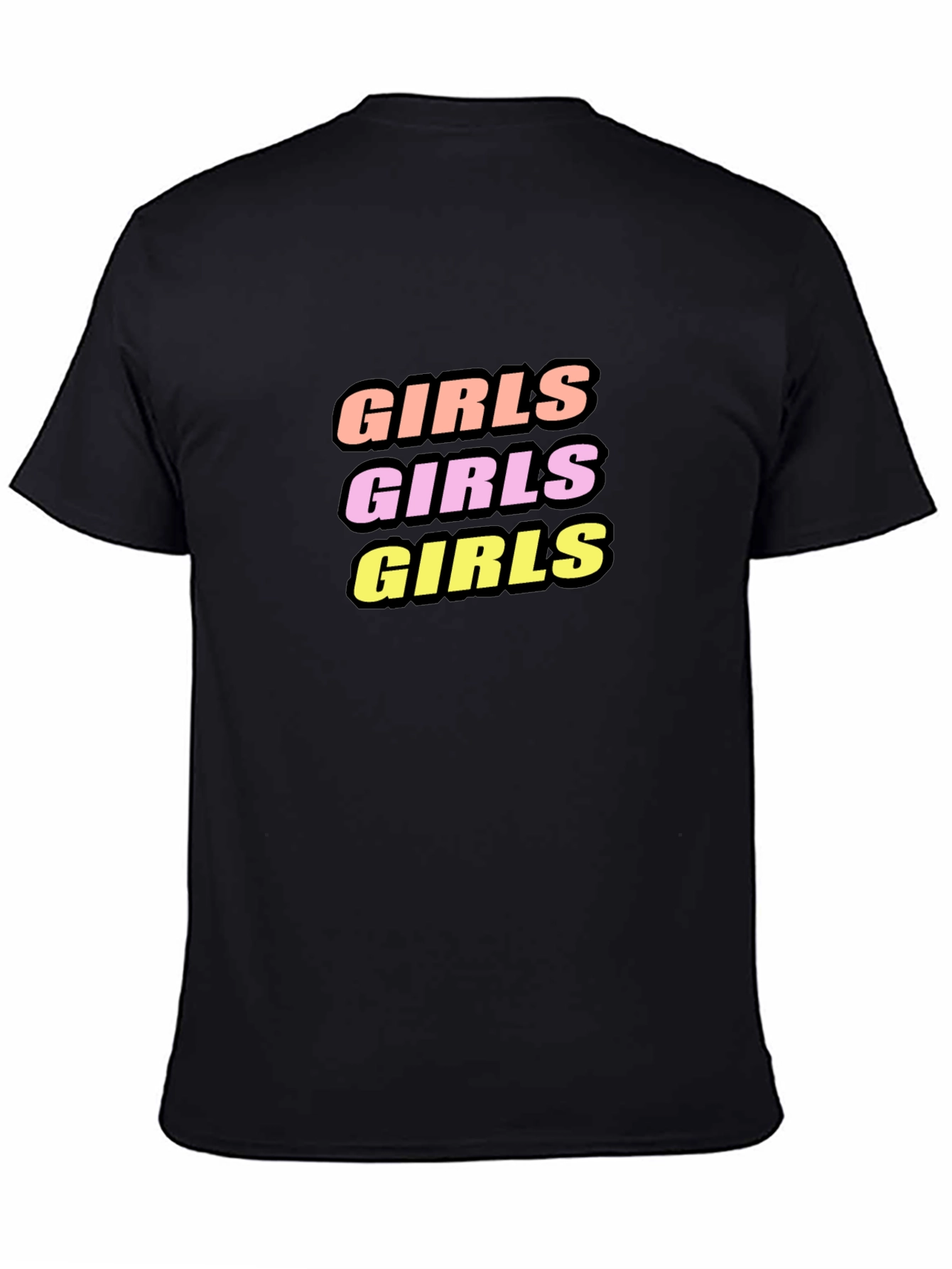 Girls Girls Girls Graphic Tee - Black