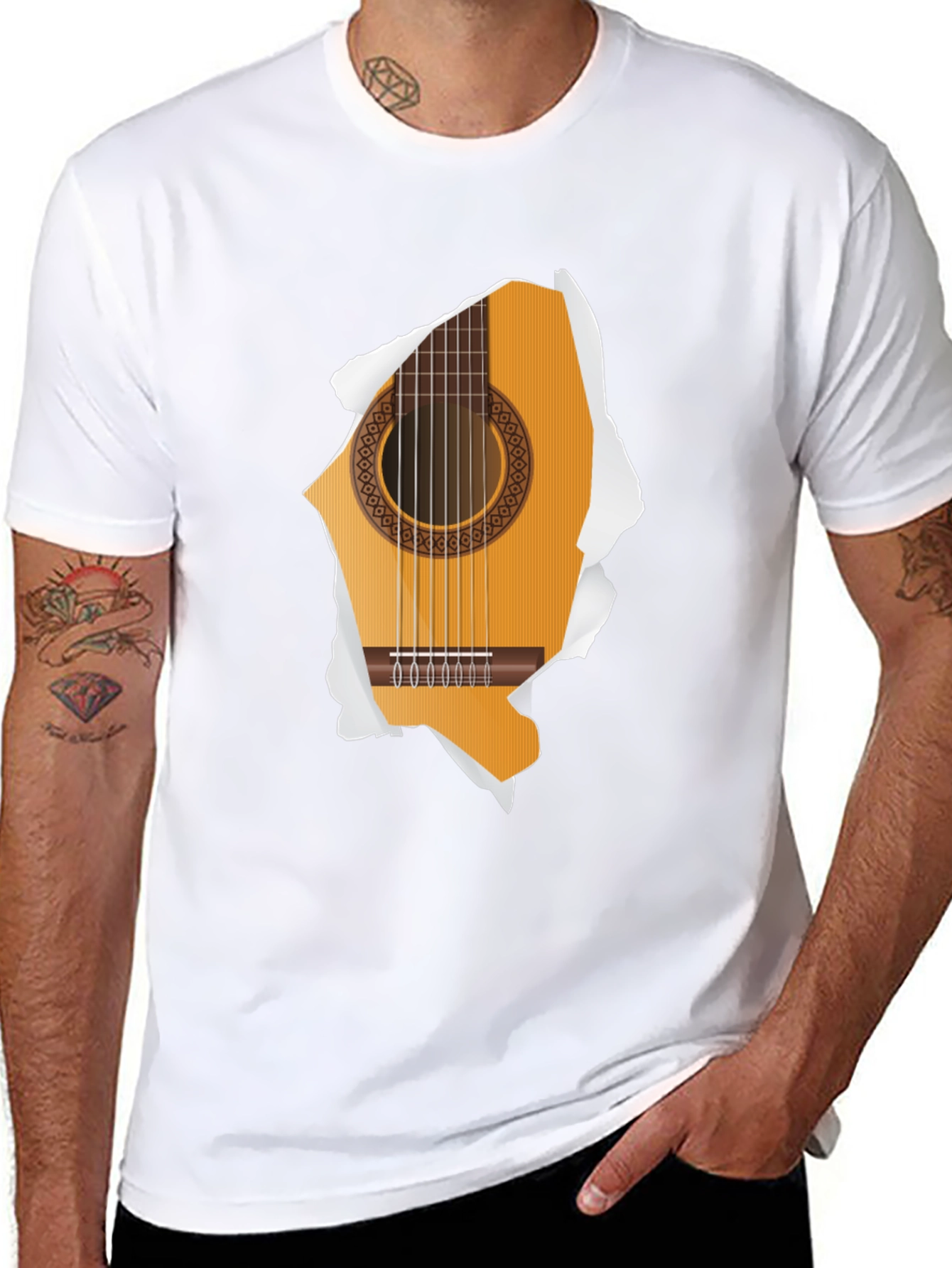 Guitar Ripped T-Shirt - Music Lover Tee