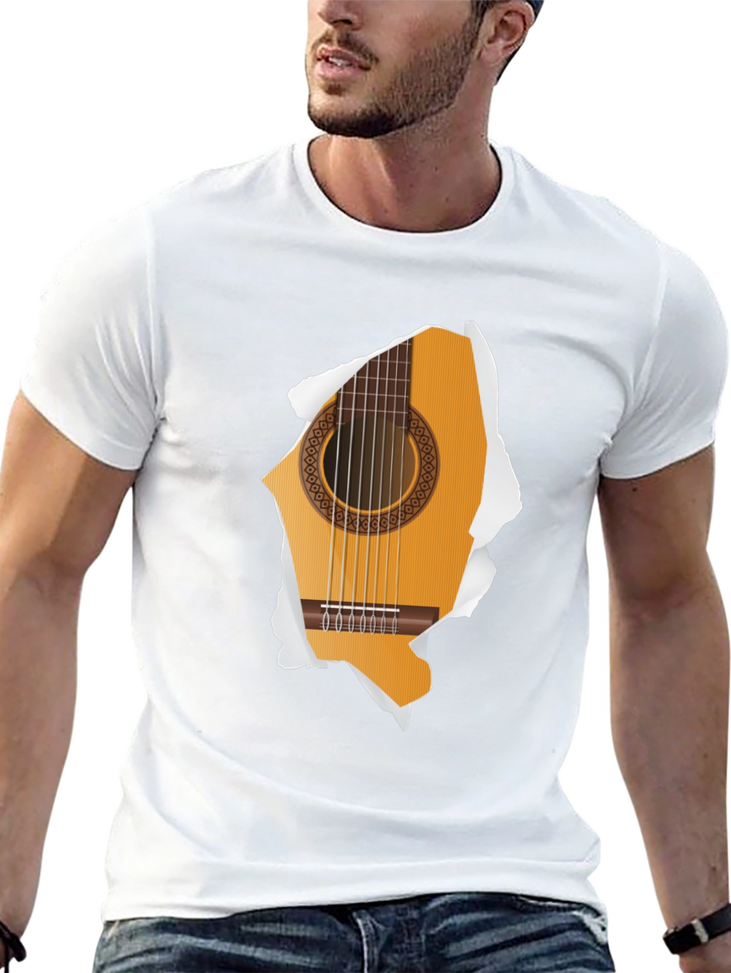 Guitar Ripped T-Shirt - Music Lover Tee
