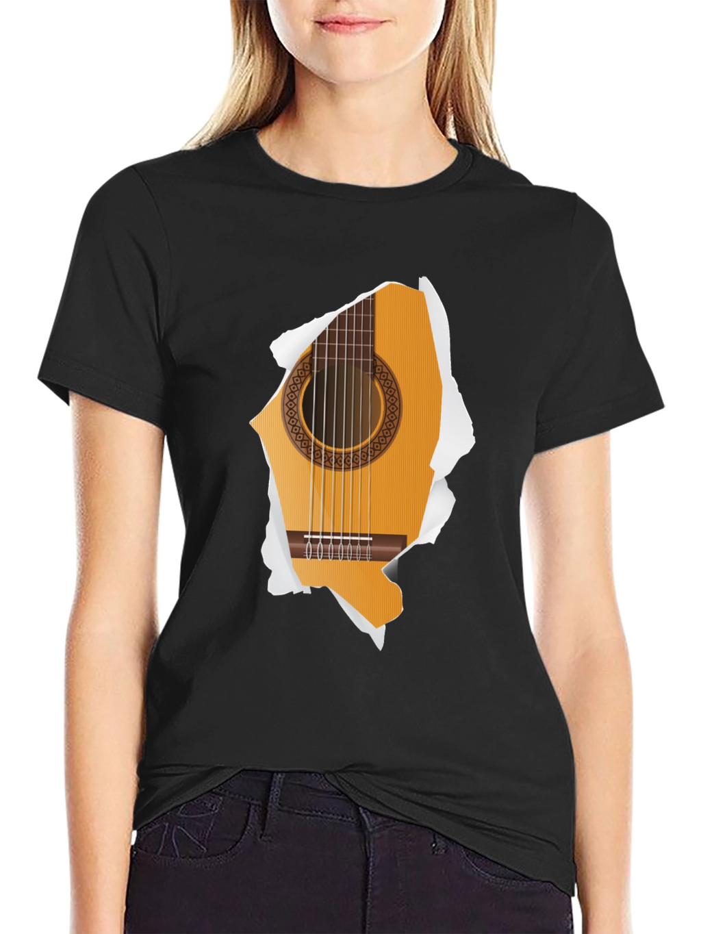 Guitar Ripped T-Shirt - Music Lover Tee