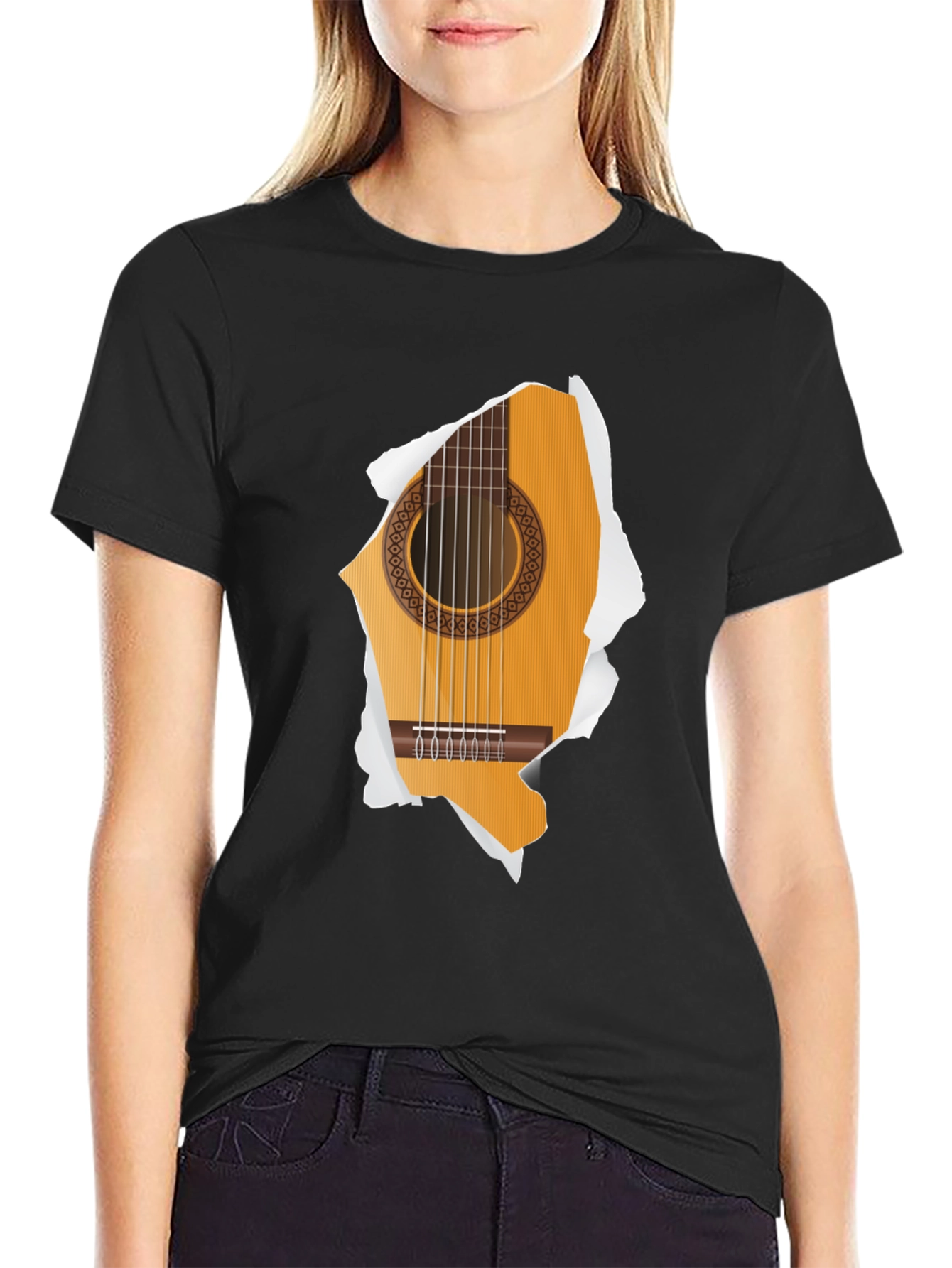 Guitar Ripped T-Shirt - Music Lover Tee