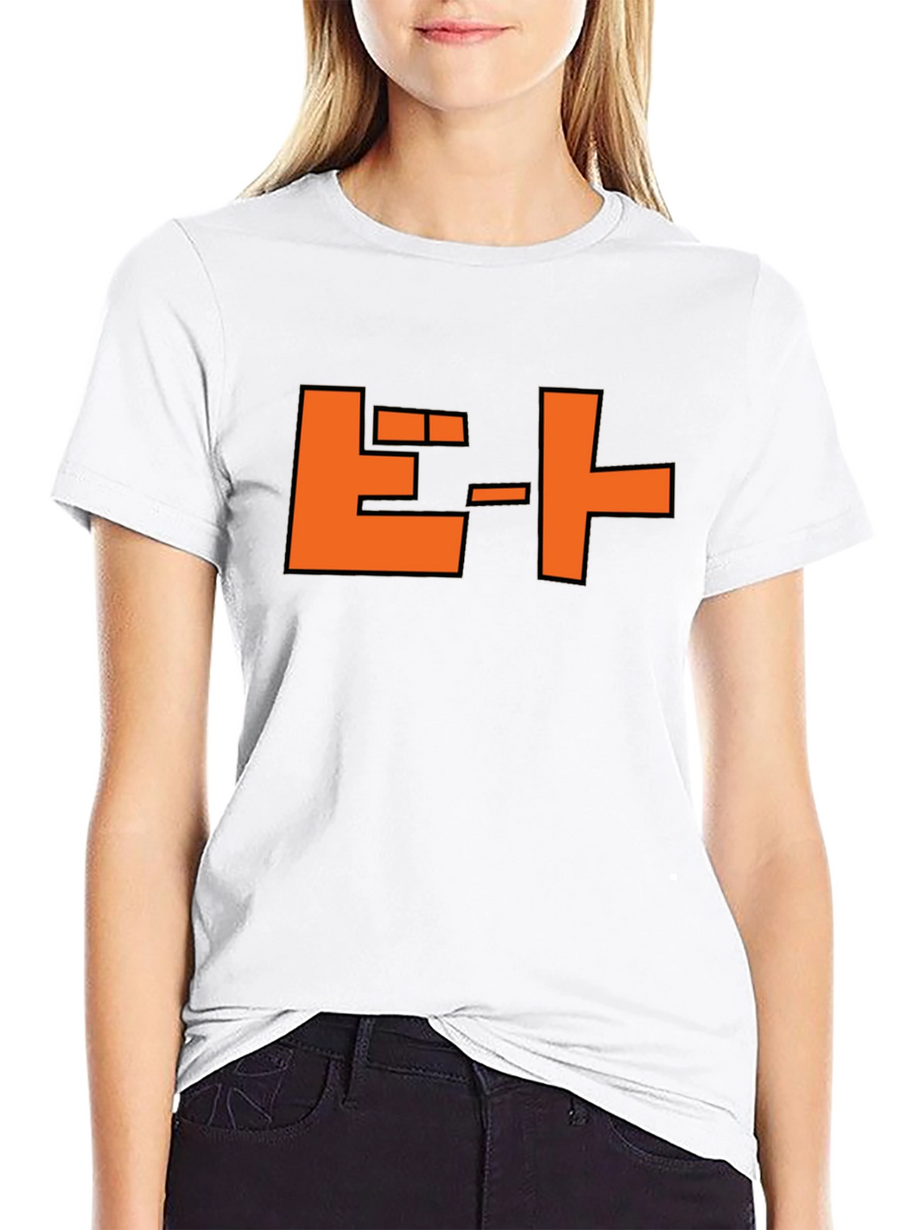 Retro Japanese Text Graphic T-Shirt - Black