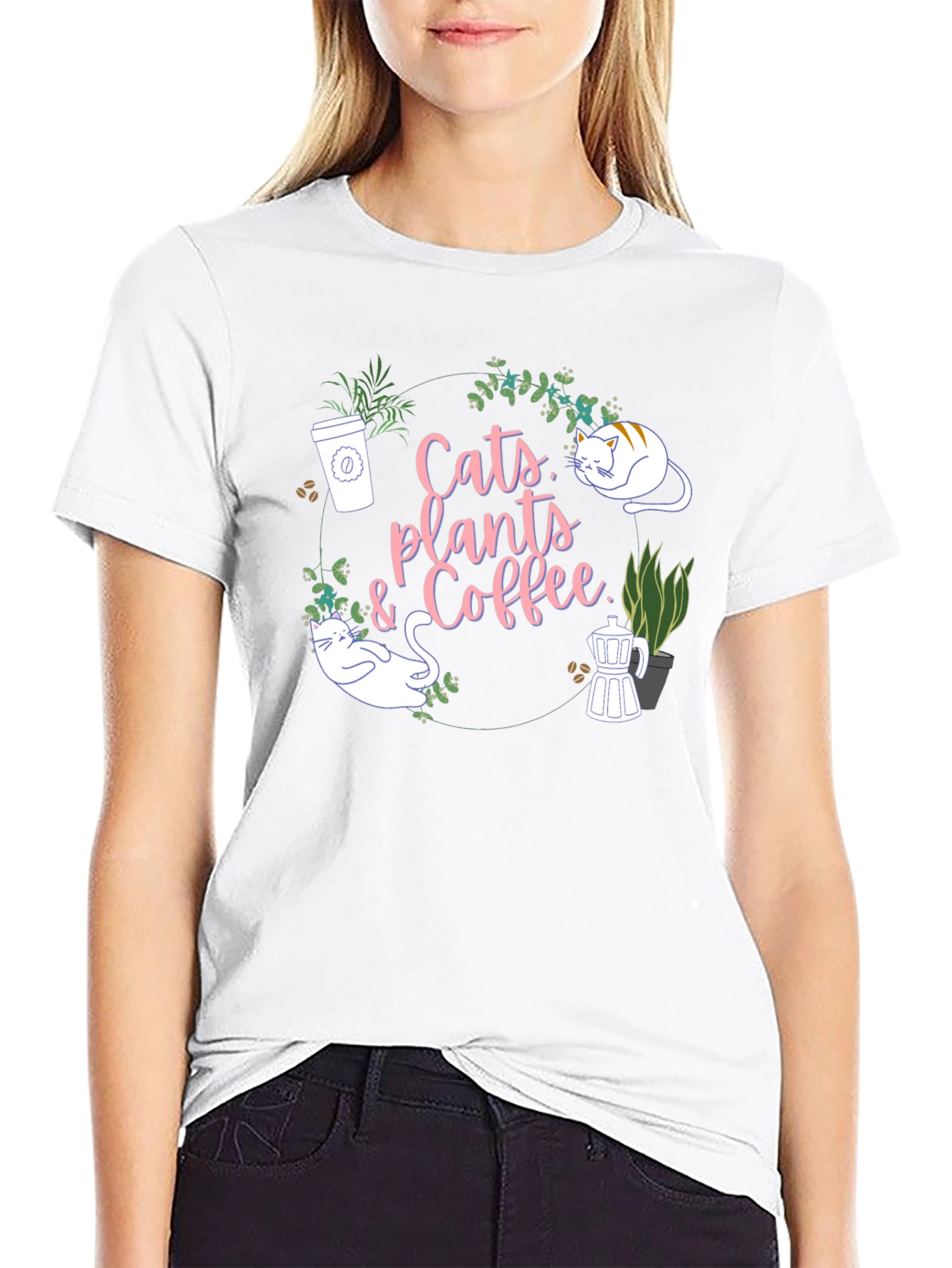Cats Plants & Coffee T-Shirt
