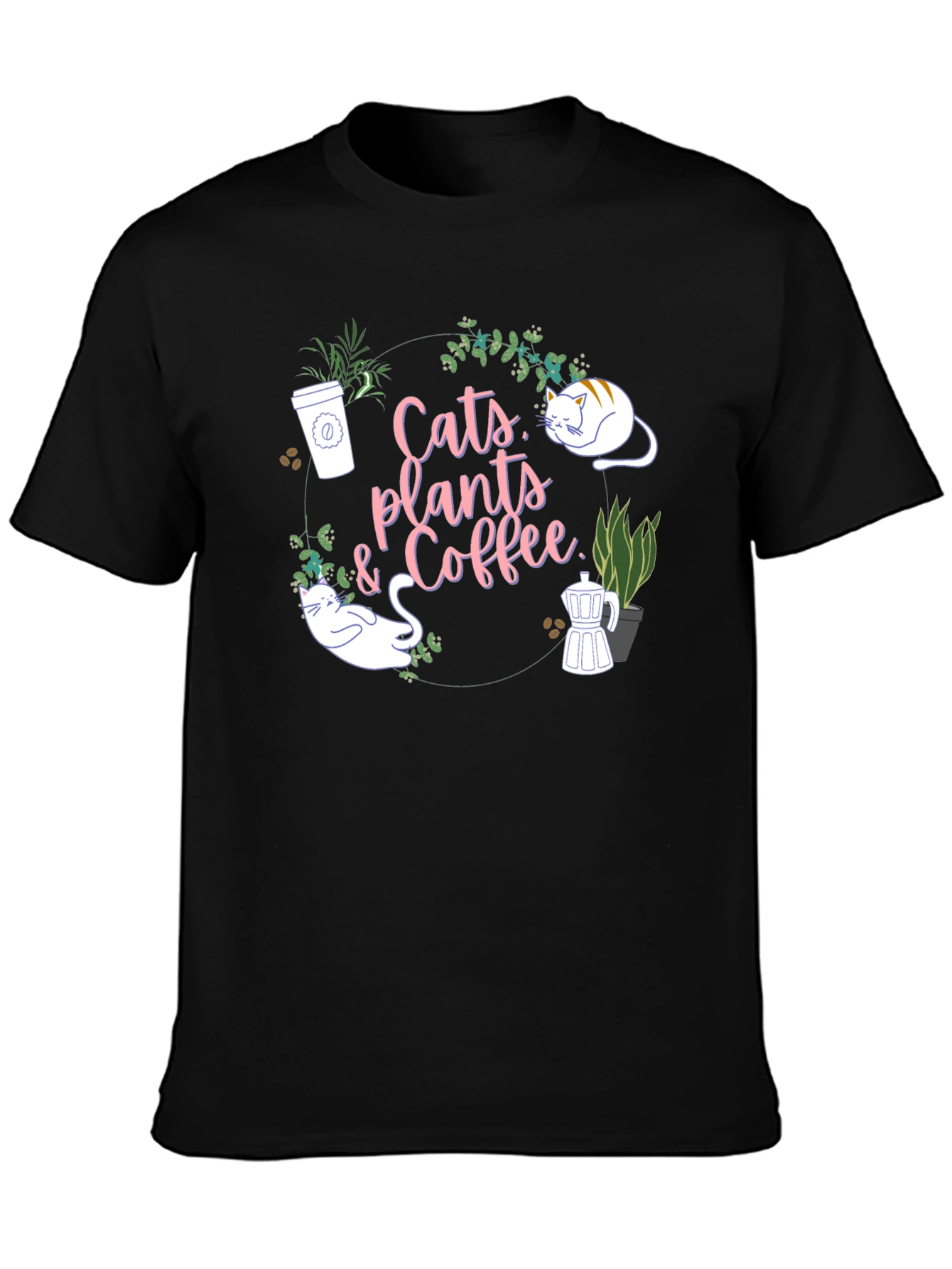 Cats Plants & Coffee T-Shirt