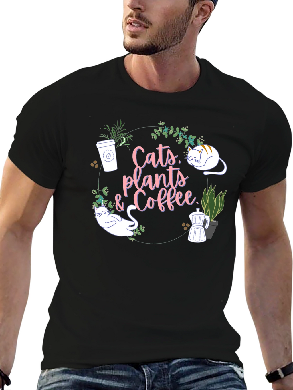 Cats Plants & Coffee T-Shirt