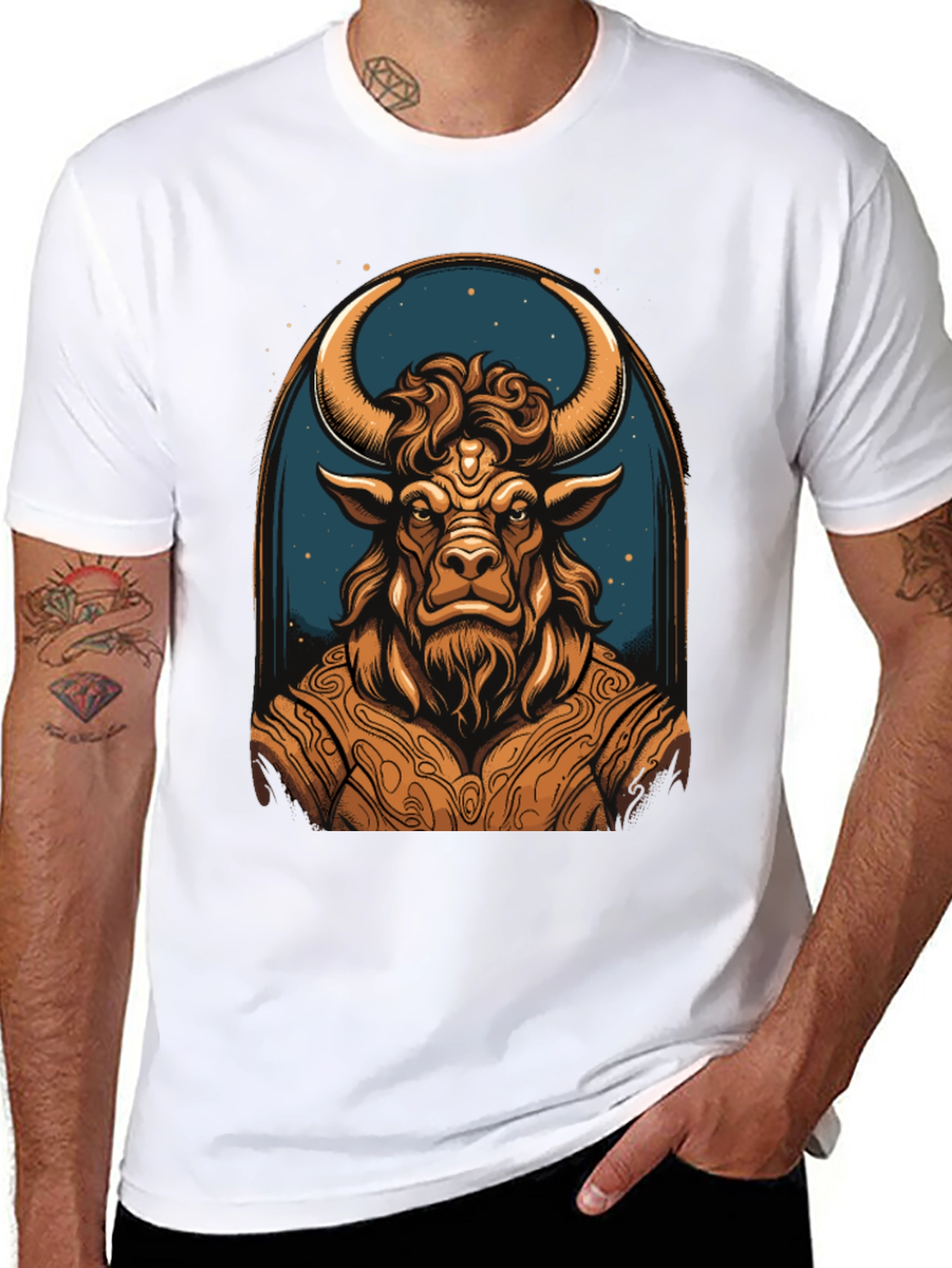 Taurus Zodiac Graphic Tee - Black
