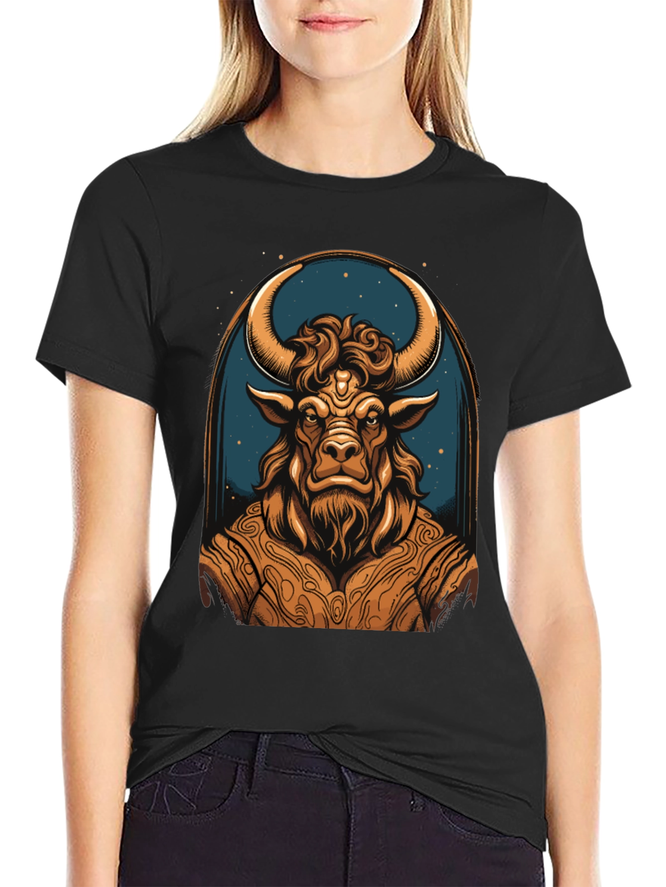 Taurus Zodiac Graphic Tee - Black