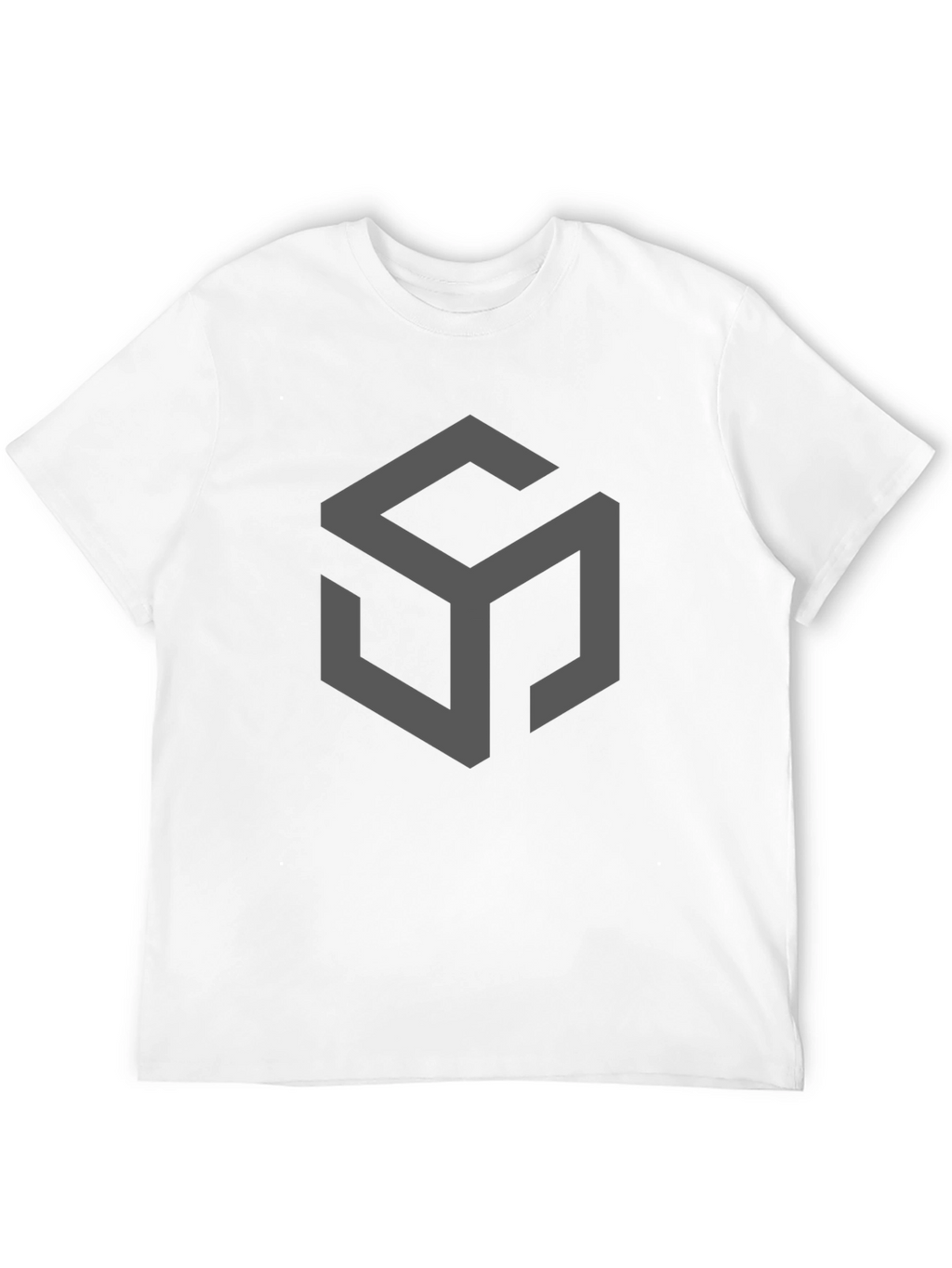 Geometric Cube Design Black T-Shirt