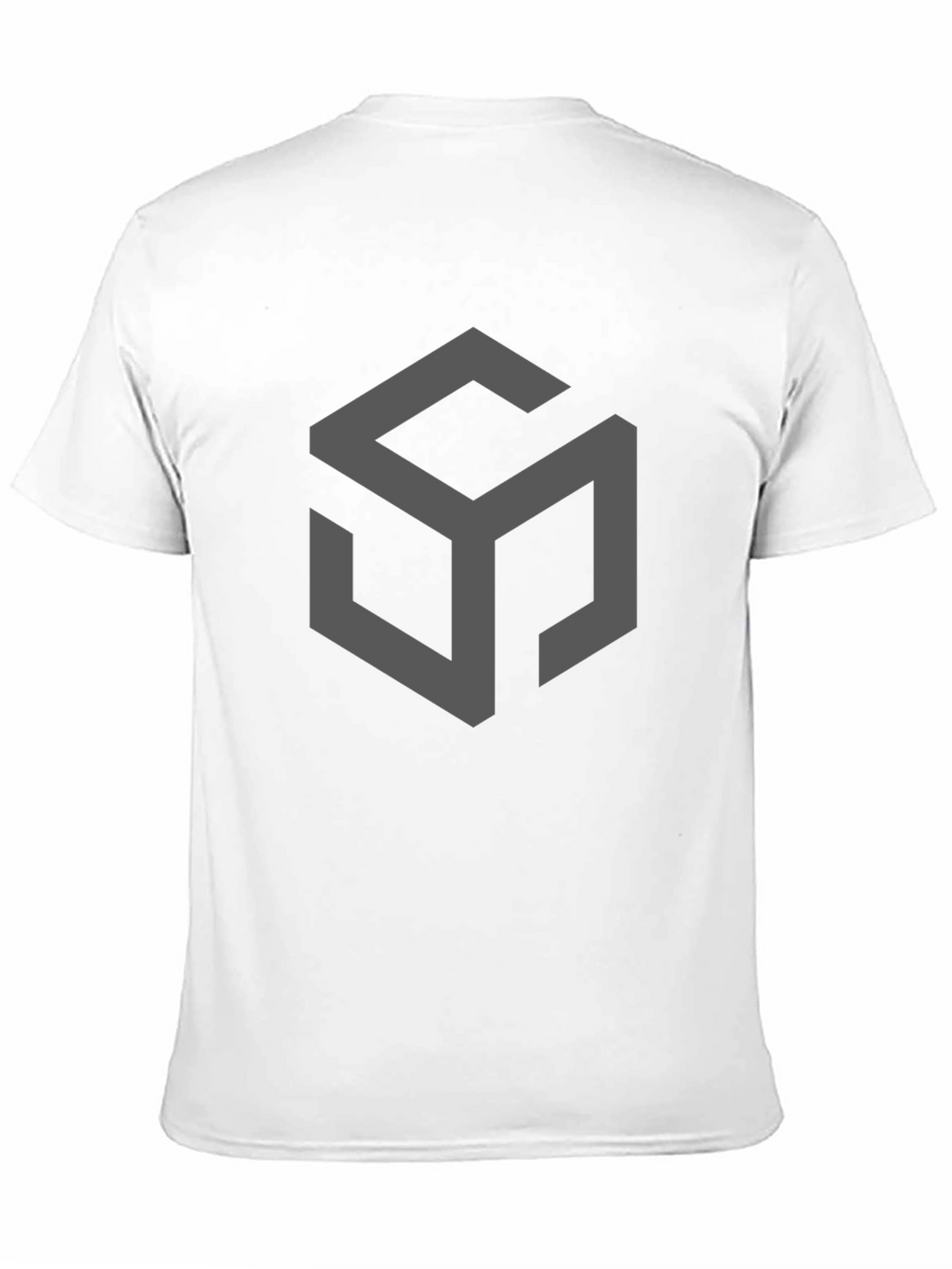 Geometric Cube Design Black T-Shirt