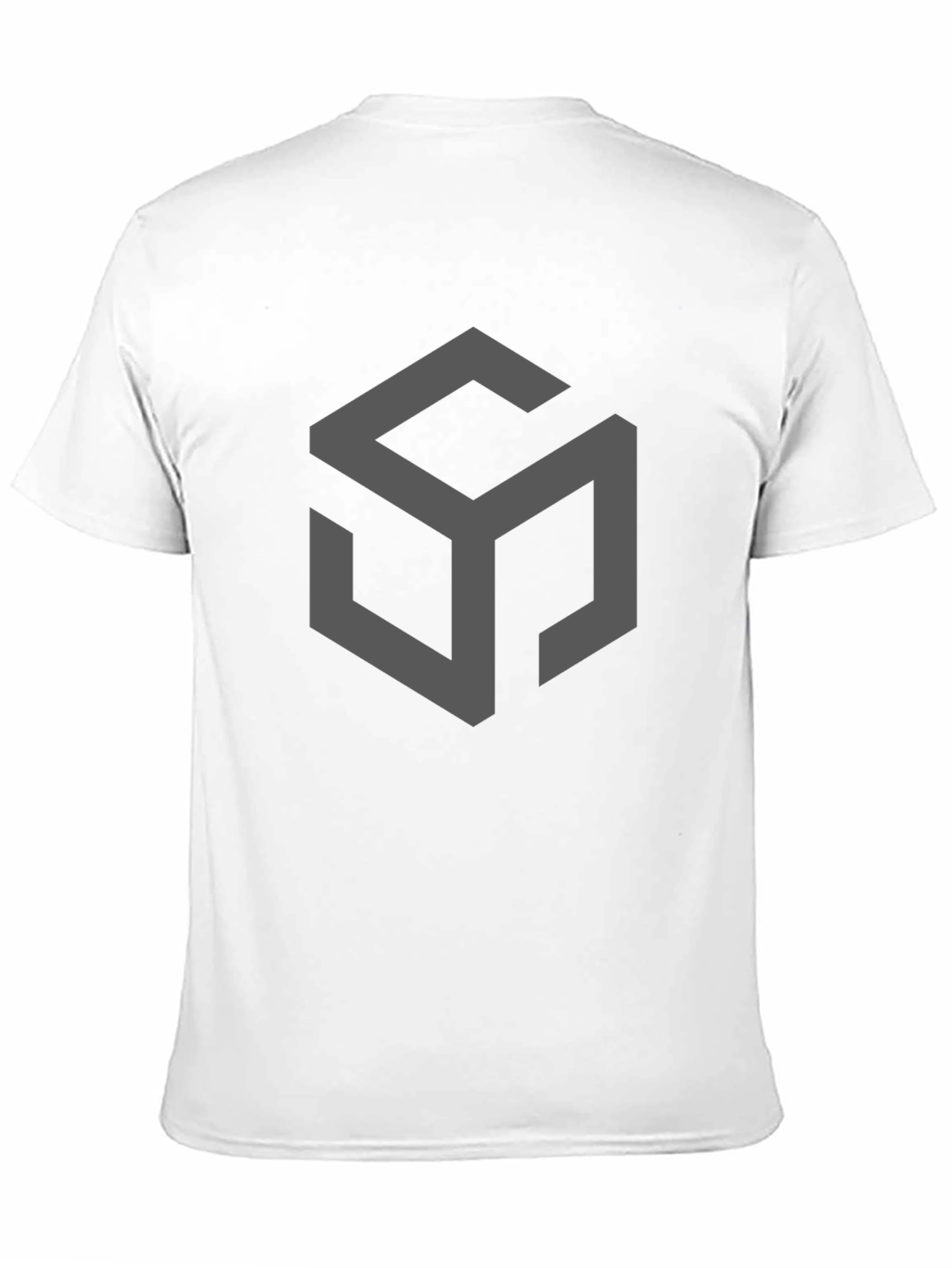 Geometric Cube Design Black T-Shirt