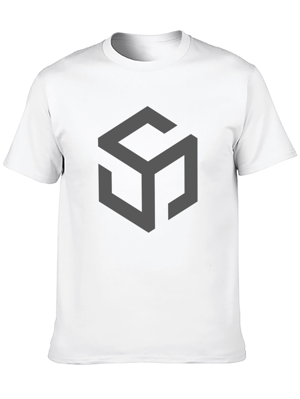 Geometric Cube Design Black T-Shirt