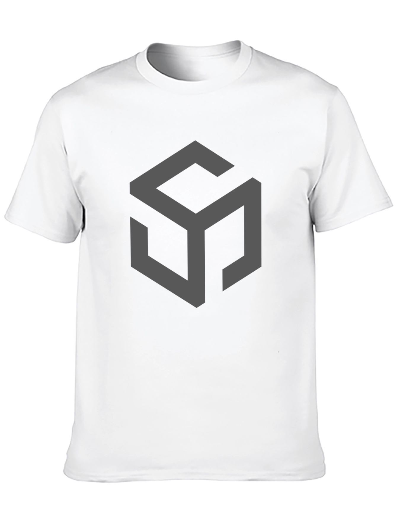 Geometric Cube Design Black T-Shirt